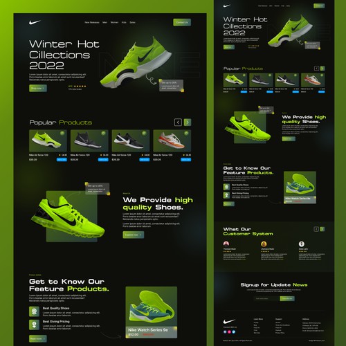 Nike landing page ui ux design