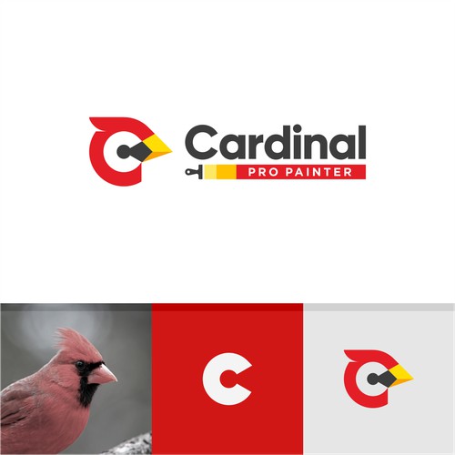 Letter C + Cardinal Bird Logo 