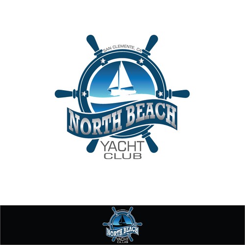 Modern Retro California Yacht Club Restaurant Logo