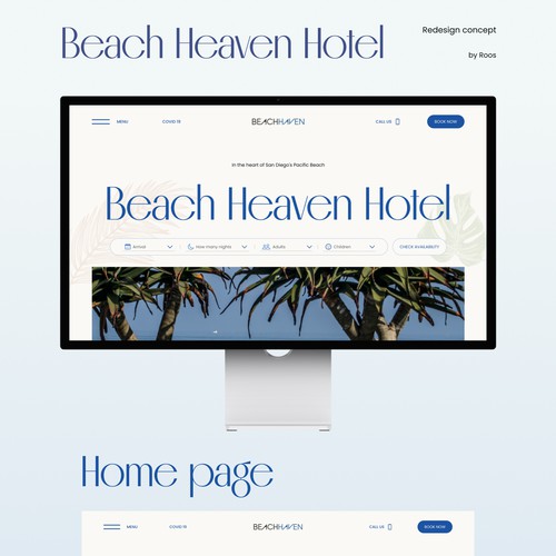 Boho style hotel home page