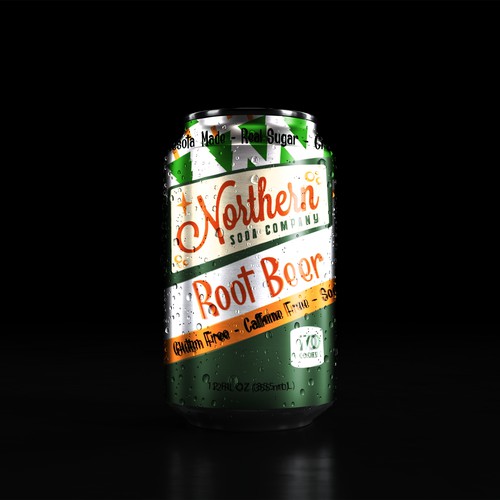 Front of rootbeer can