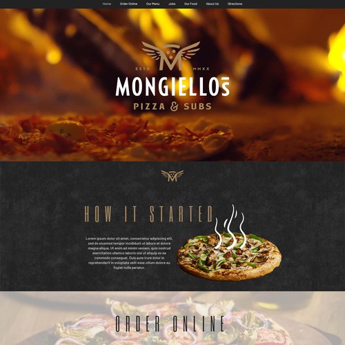 Mongiello's Pizza Website