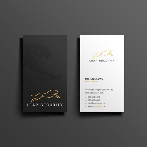 Business Card for Leap Security.