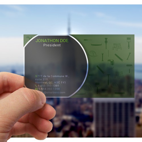 transparent smart and professional design business card