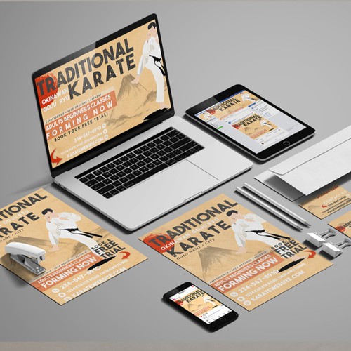 Karate school branding set