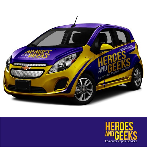 Chevrolete Spark wrap design for HEROES and GEEKS