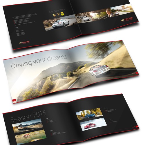 Design a luxury lifestyle car travel brochure
