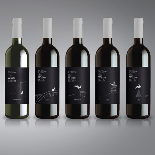 Follow the White Rabbit Wine Label