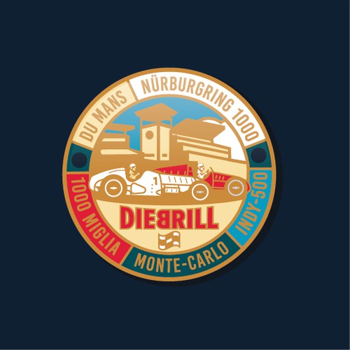vintage motor sport badge for Diebrill