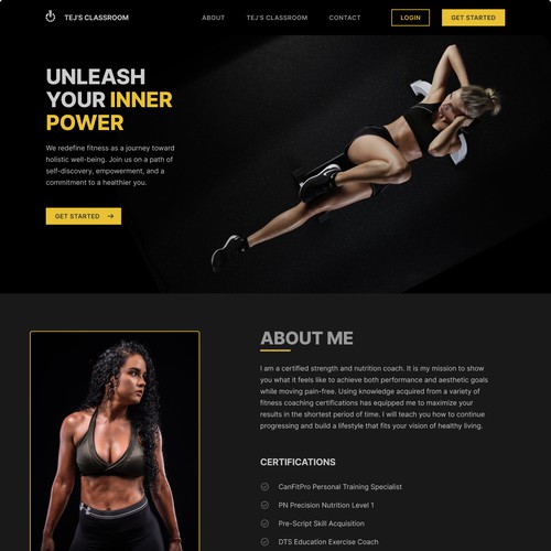 Landing Page for Fitness Personal Trainer