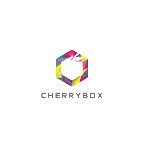 Modern LOW POLY or FLAT logo for "CHERRYBOX" (www.cherrybox.club)