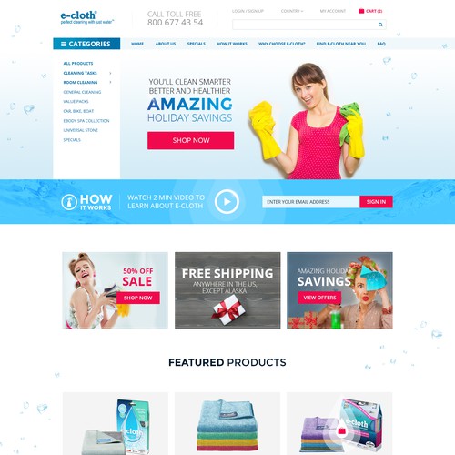 Homepage Design for Cleaning Products Company