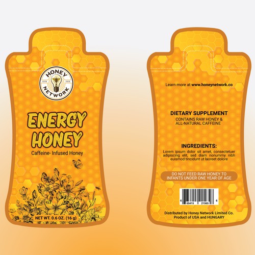 Honey Pouch Can Label Design