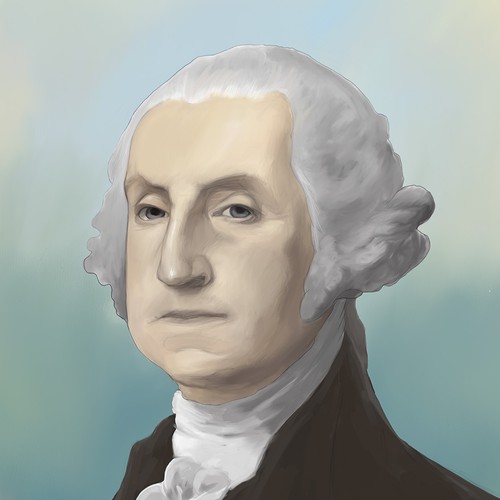 Digital portrait of George Washington