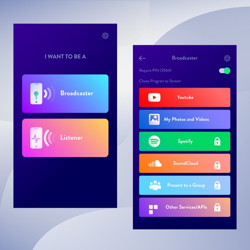 Mobile App design for Streamshare