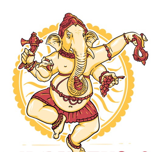 Ganesha logo mascot for martial arts studio.