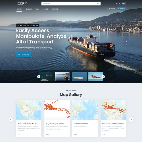 Transport Canada GIS Portal Landing Page