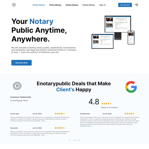 Notary Public Home Page Design in figma