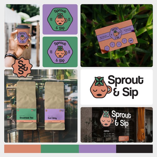 Sprout & Sip - Cafe logo design