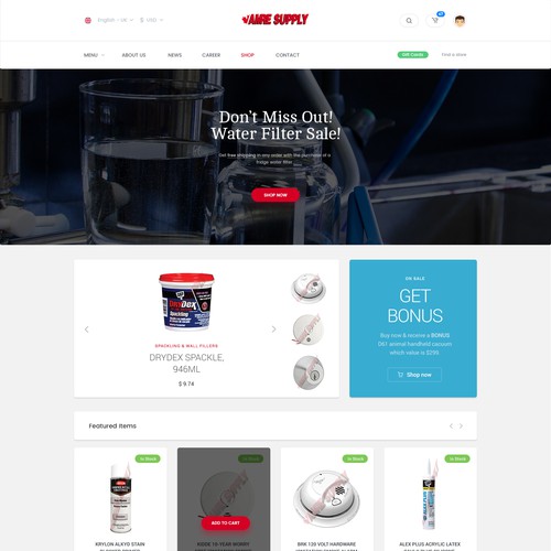 Ecommerce webpage design