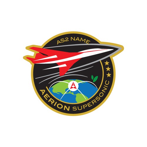 Embroidered patch design for a supersonic aircraft