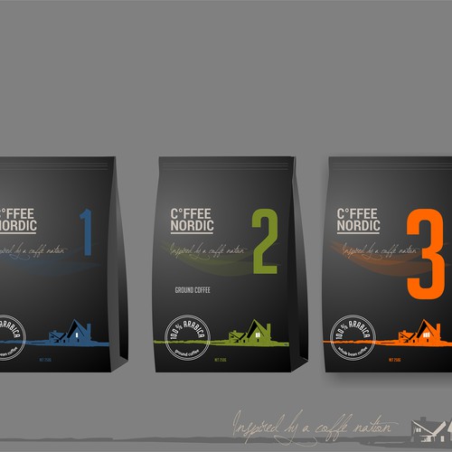 Scandinavian premium/luxury coffee brand looking for package label design