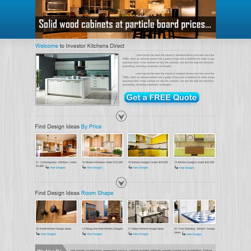 New website design wanted for Investor Kitchens Direct