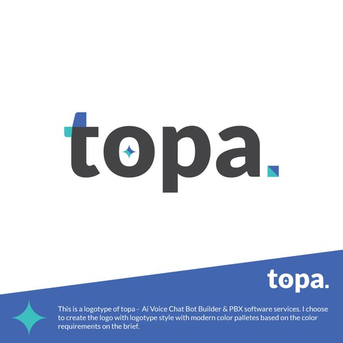 Modern Logotype for Topa - Ai Voice Chat Bot builder & PBX software services