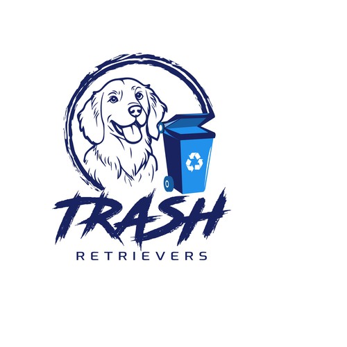 Artistic logo for trash retrivers