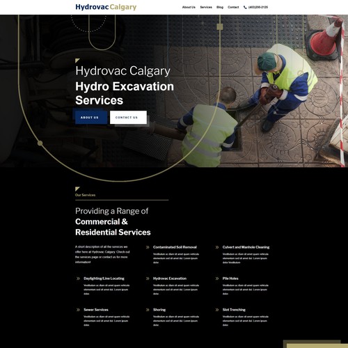 Hydrovac Landing Page