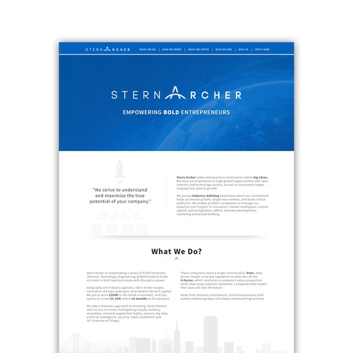 Website design for Venture Capital Firm