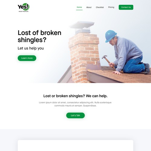 Yes Roof Repair - Website Redesign