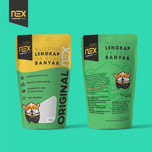 NEX hamster food packaging