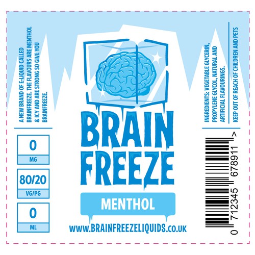 Logo and Label design for Brain Freeze E-Liquid