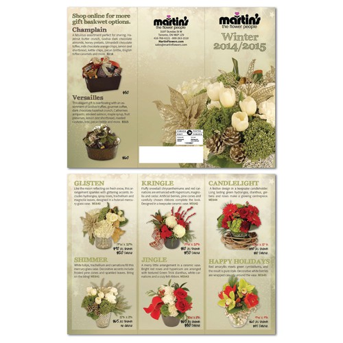 Design an elegant and upscale brochure for Martin's, the Flower People