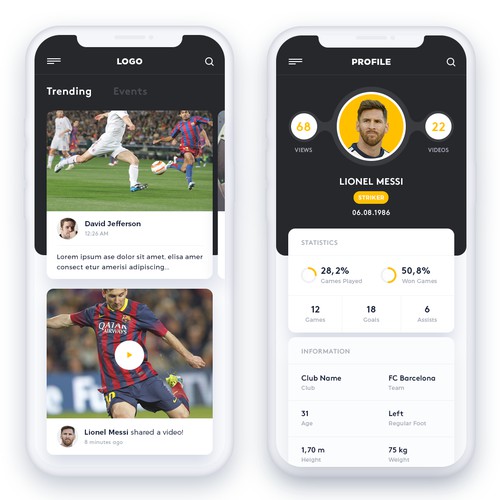 Sports app design