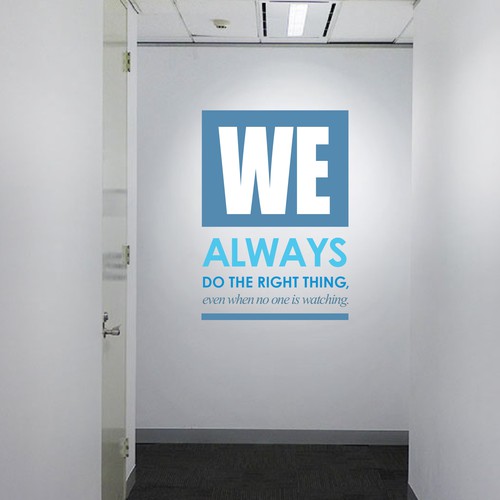 Typographic—Wall Lettering of Company's Core Values