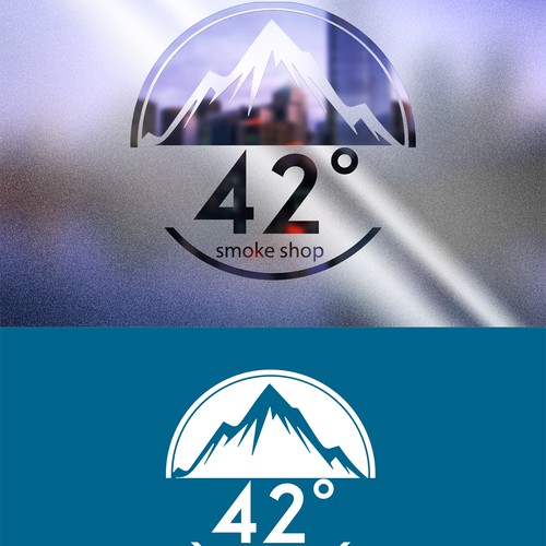 Create logo as the 42° is to look like 420 and then some mountainsand put "on the mountain" under smoke shop
