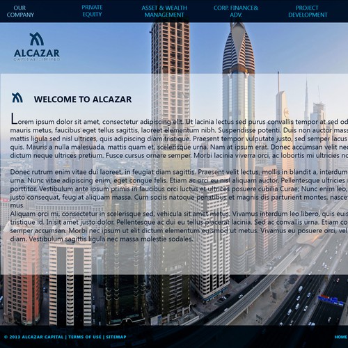 website design for Alcazar Capital Limited 