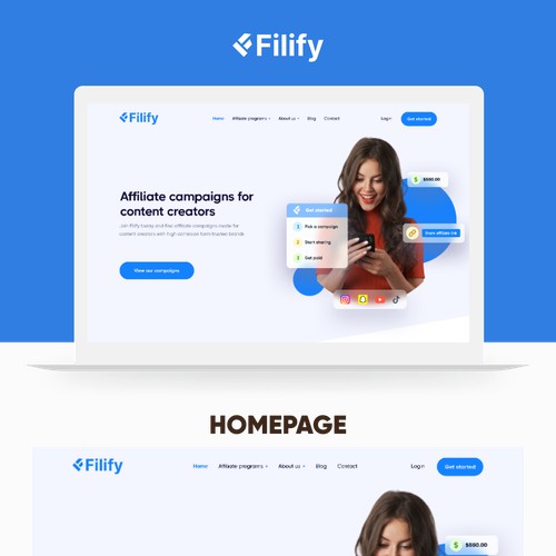 filify landing page desigb