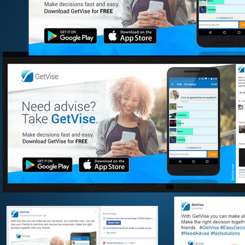 Banner ad design for GetVise
