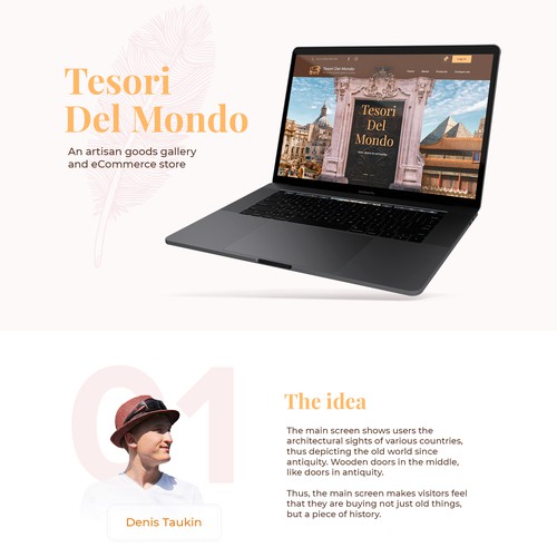 Tesori Del Mondo - Home page design