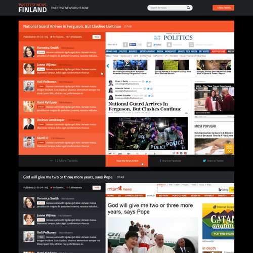 News website design