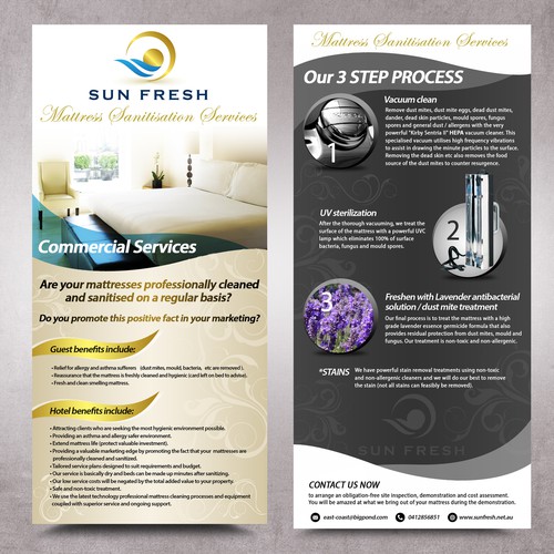 Sunfresh needs a fresh / corporate look for hotel  mattress cleaning