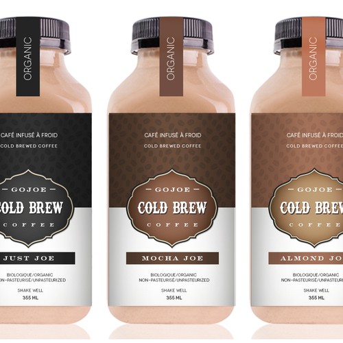 Redesign the label for our Cold Brewed Coffee beverage line "GoJoe"