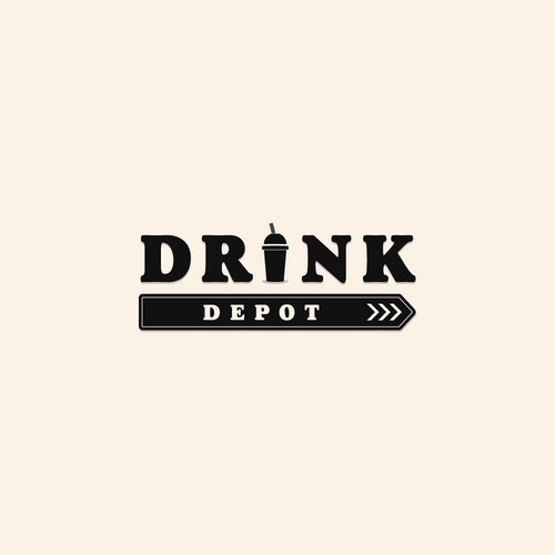 Retro, simple and literal logo for a drive-thru drink shop