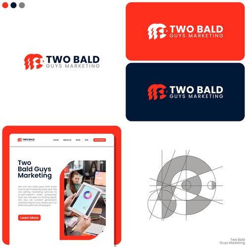 Two Bald Guys Marketing Logo Design