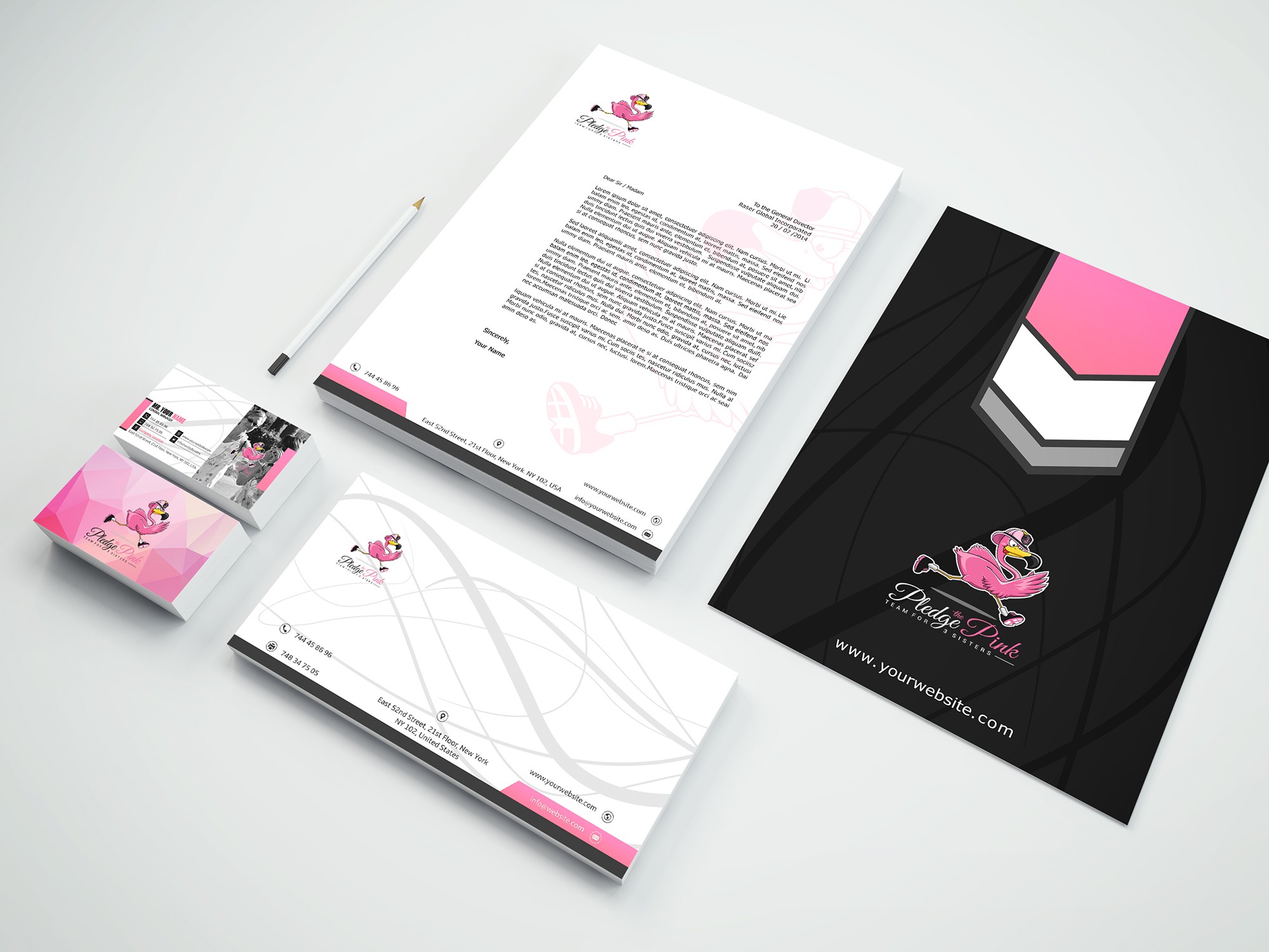 Pledge the Pink Flamingo Fireman Logo