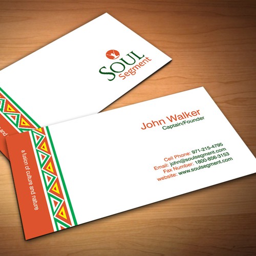 Create a dynamic energy filled business card that has a feel of self-empowerment.