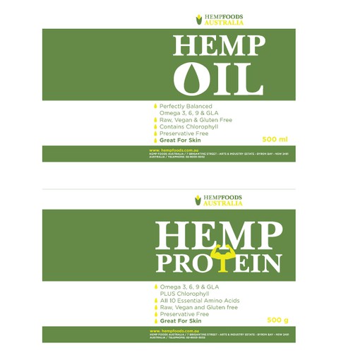 New product label wanted for Hemp Foods Australia
